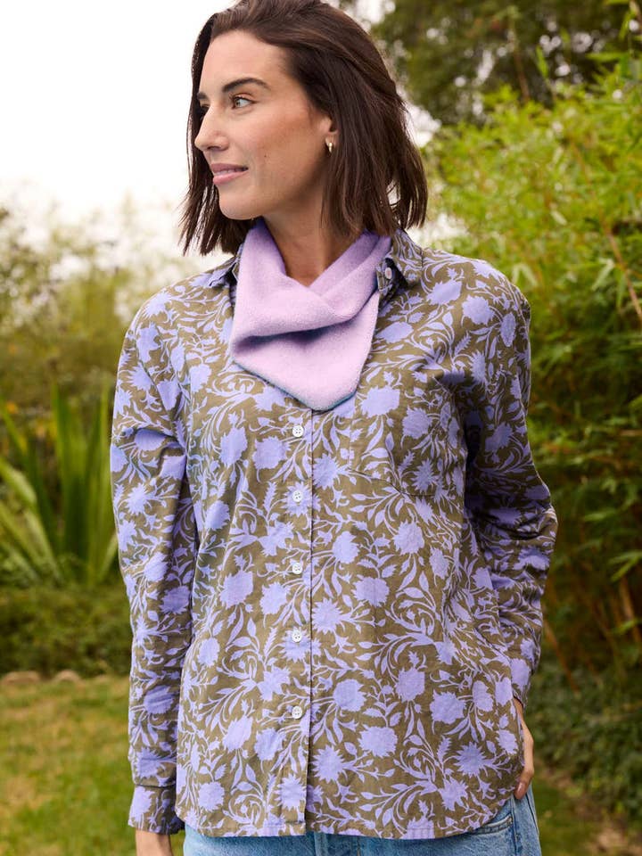 Newport Triangle Recycled Cashmere Scarf - Lilac for wholesale by and for Good