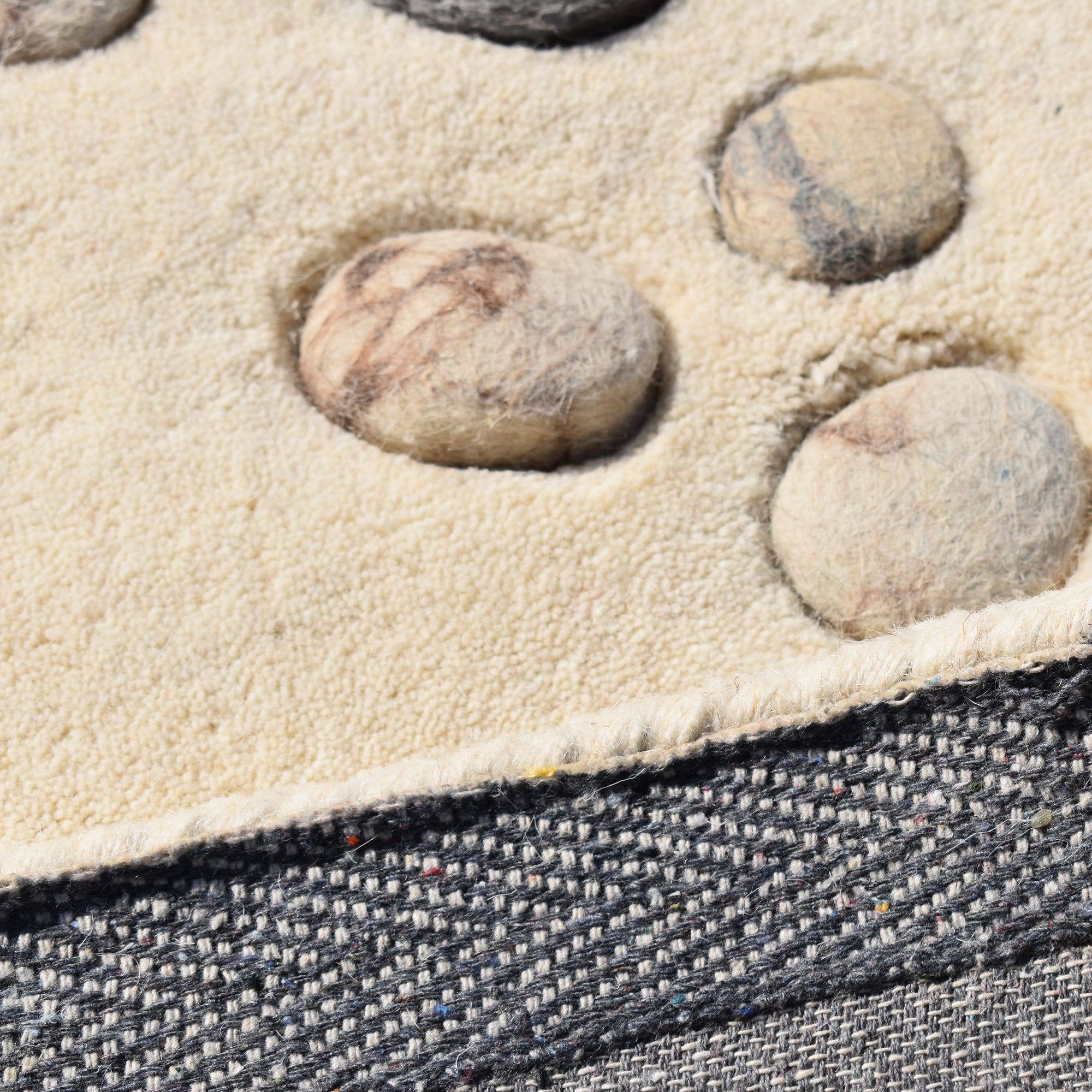 beige NOSTRAL handgetuft wollen vloerkleed voor woonkamer voor groothandel op Faire2