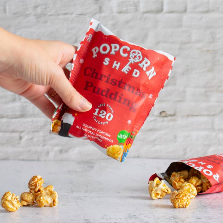 Popcorn Shed - Wholesale Popcorn - Vegan Christmas Pudding Gourmet Popcorn Snack Pack1