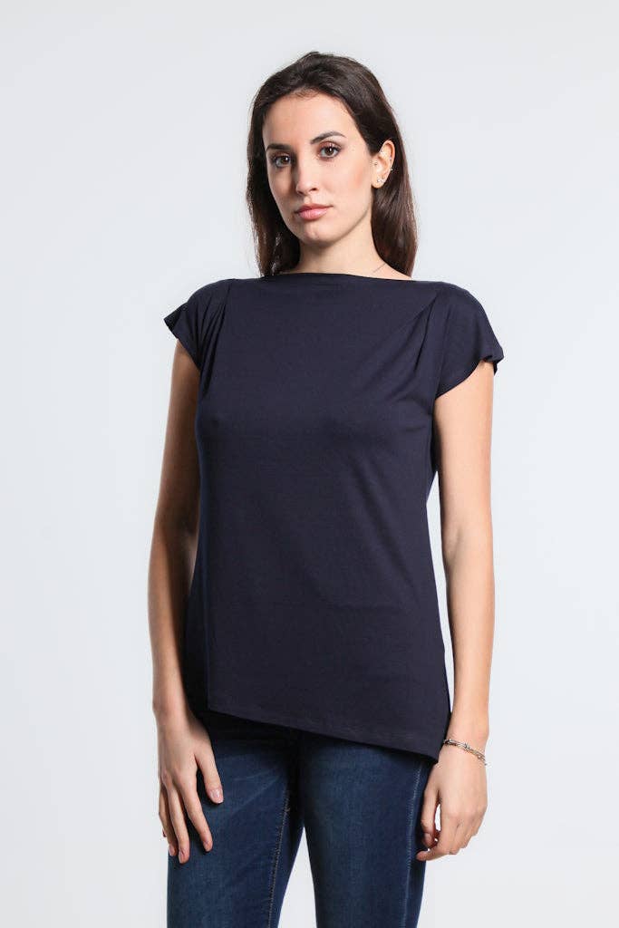 TINA Stephens Italy/Tees By Tina – Top de malha - Mulher por atacado – Kailyn Luxe - Chá de Fenda Lateral com Fenda Lateral (BSS221)12