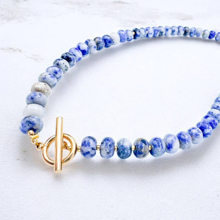 Bold Gemstone Beaded Necklace Lapis for wholesale by ETHICGOODS