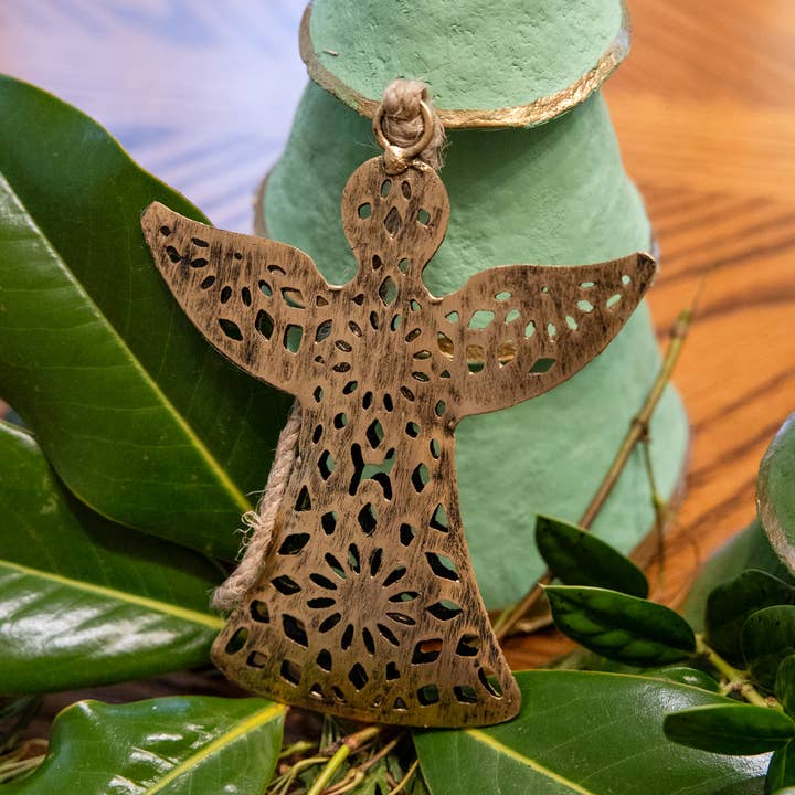 Brass Angel Ornament for wholesale by Rahab's Rope