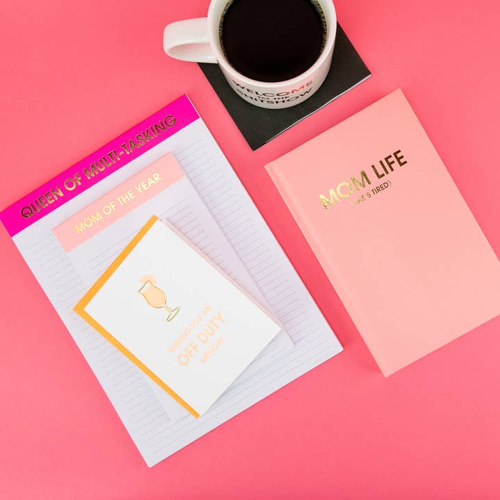 Chez Gagné - Wholesale Journal/Diary - Mom Life (She's Tired) - Hardcover Daily Journal - Bright Coral4