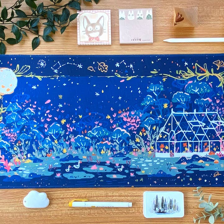 Night Greenhouse Desk Mat for wholesale by ginkgo house