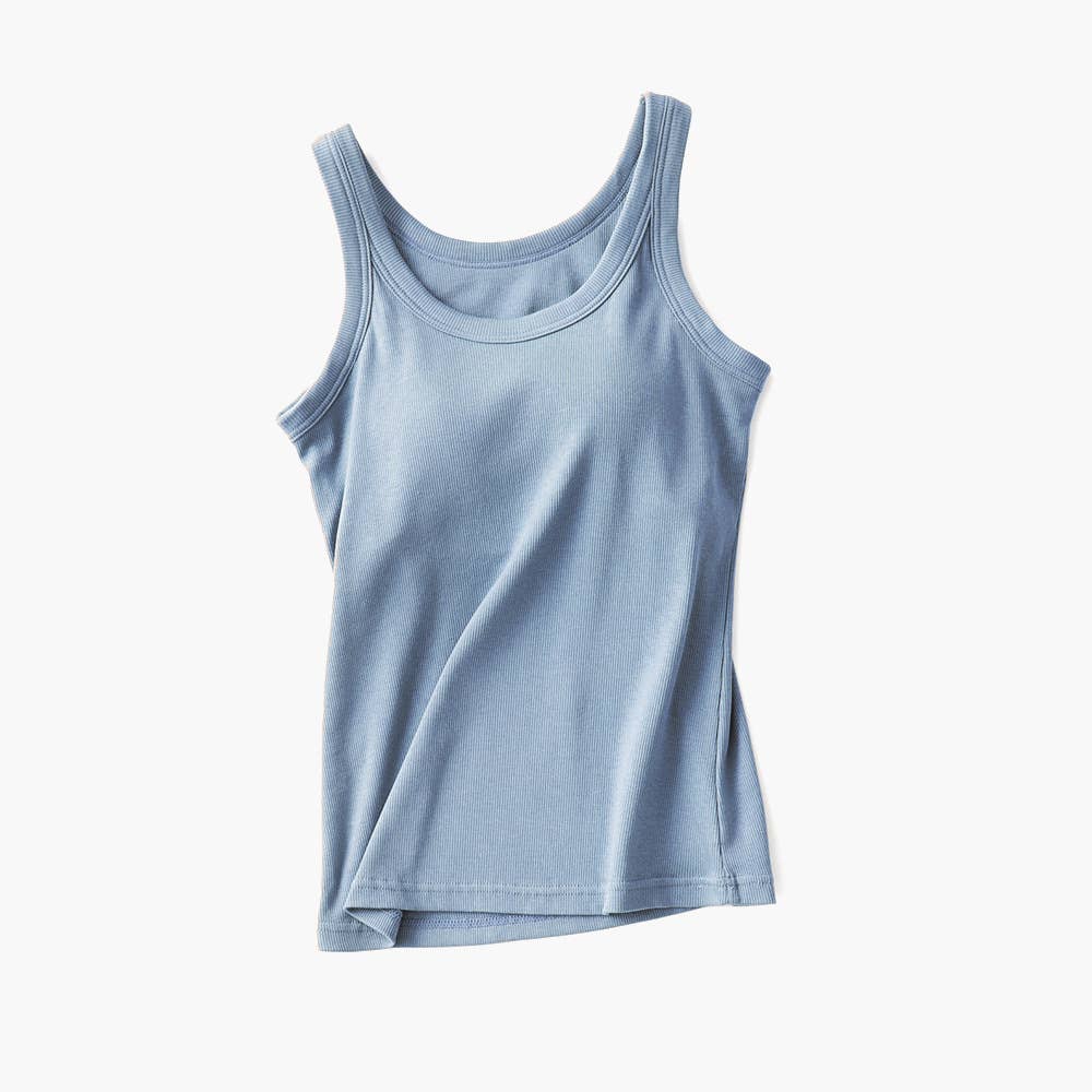 Rosa Clothing - Wholesale Tank Top - Women's - Essential basic rib tank top with built in bra in 13 colors8