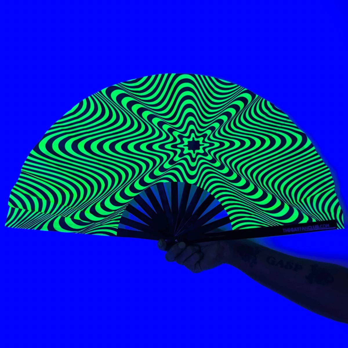 The Gay Fan Club - Wholesale Handheld Folding Fan - Stranger Danger Fan (UV)3