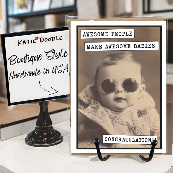 Greeting Cards by Katie Doodle & Gifts by Matchbox Card Co - Vendita all'ingrosso Biglietto di auguri per la nascita - Divertenti biglietti per baby shower, ragazzo o ragazza, biglietti di auguri all'ingrosso