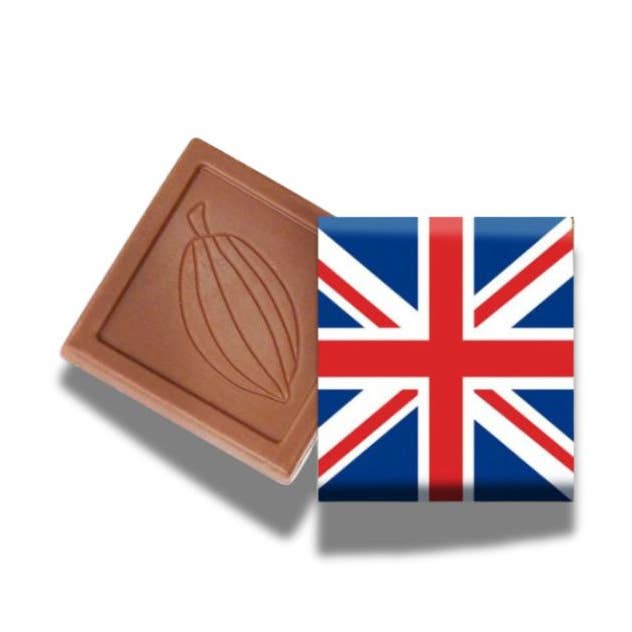 UK ONLY. Milk Chocolate Neapolitans Union Jack Flag for wholesale by Hames Chocolates