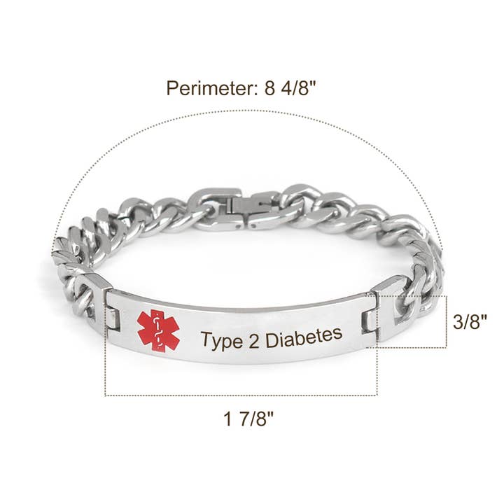 Anavia - Wholesale Link & Chain Bracelet - Medical ID Alert Bracelet - Personalized Emergency Jewelry