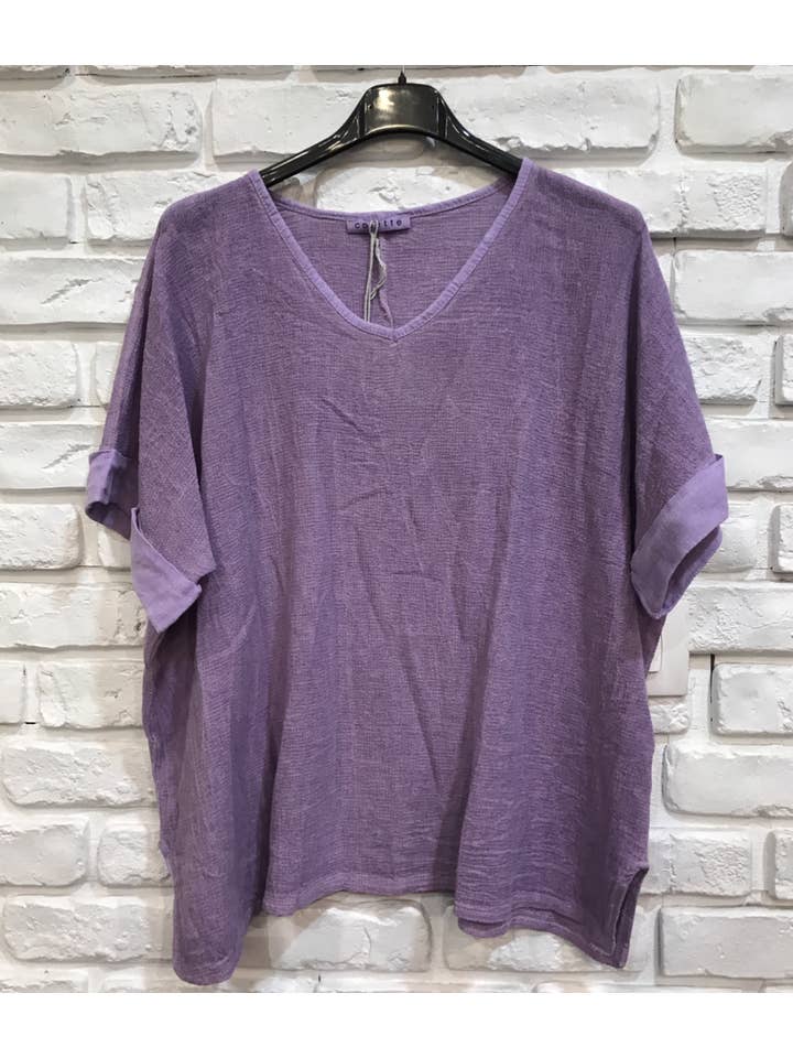 la maison des fibres naturelles - Vente T-shirt – femme - Tshirt coton lin mélangé 10% LINEN 90% COTTON 6763