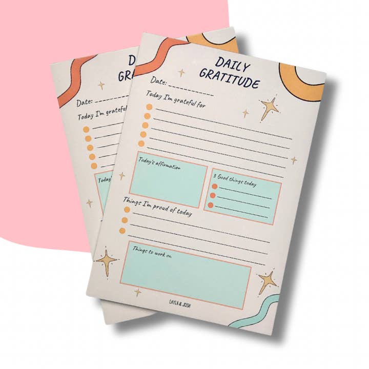 Daily Gratitude Journaling Pad for wholesale by Layla and Josh