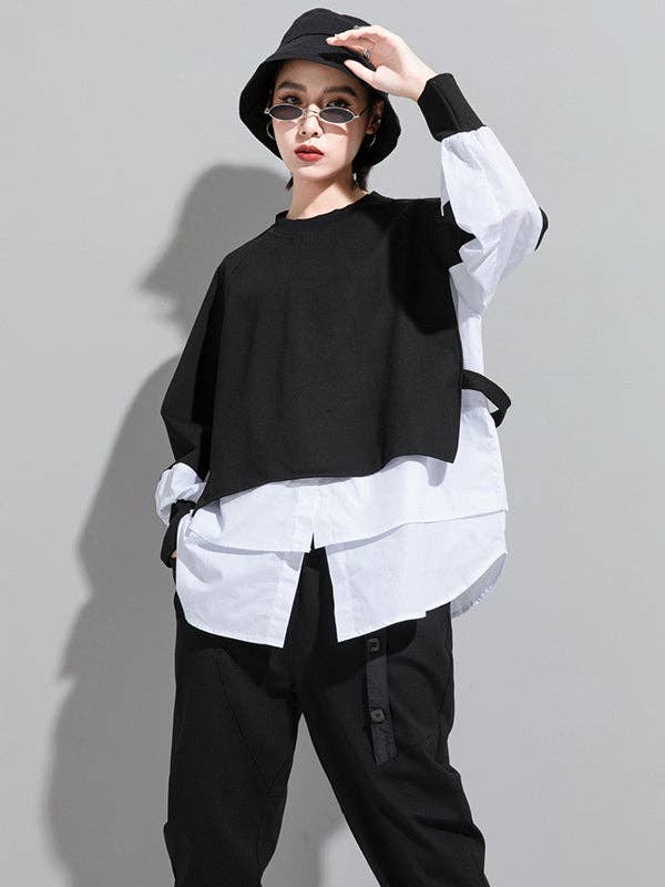 VividLux - Wholesale Overhemd met knopen - Dames - Originele valse twee T-shirttops13