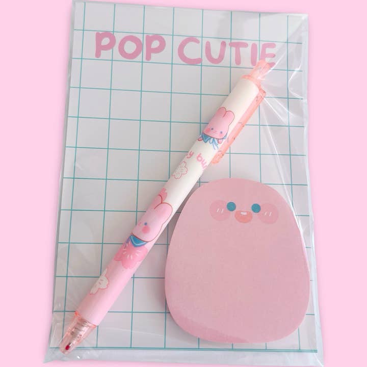 Pop Cutie Accessories & Gifts - Wholesale Stationery/Notecard Set - Small Pink Dot Stationery Set - Memo Pen - Stocking Stuffers4