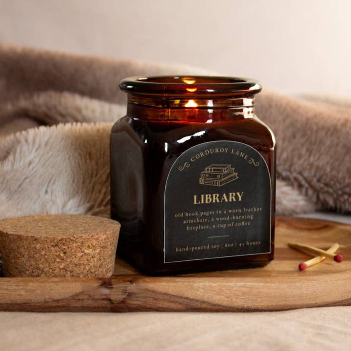 Library | Book Lover Apothecary Candle for wholesale by Corduroy Lane