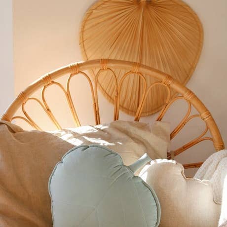 Moi Mili - Wholesale Throw/Decorative Pillow - “Powder Mint” Velvet Leaf Pillow1