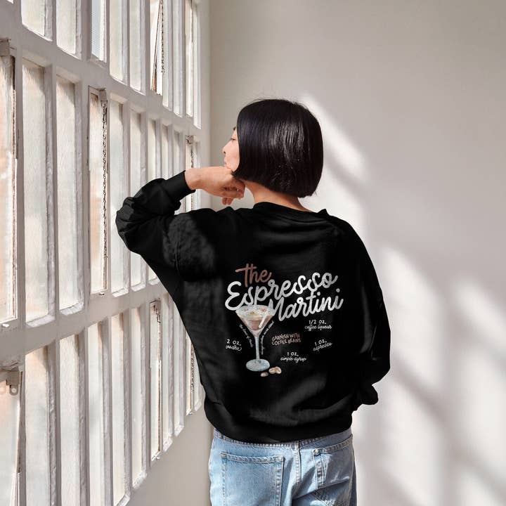 The Espresso Martini Sweatshirt, Retro Cocktail and Social Club Sweatshirt,Girls Club Crewneck, Signature Cocktail Sweatshirt,Funny Drinking for wholesale by Haus of Moods