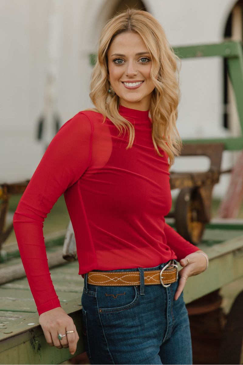 Sterling Kreek – wholesale Blus - Dam – Meshed Out Red2