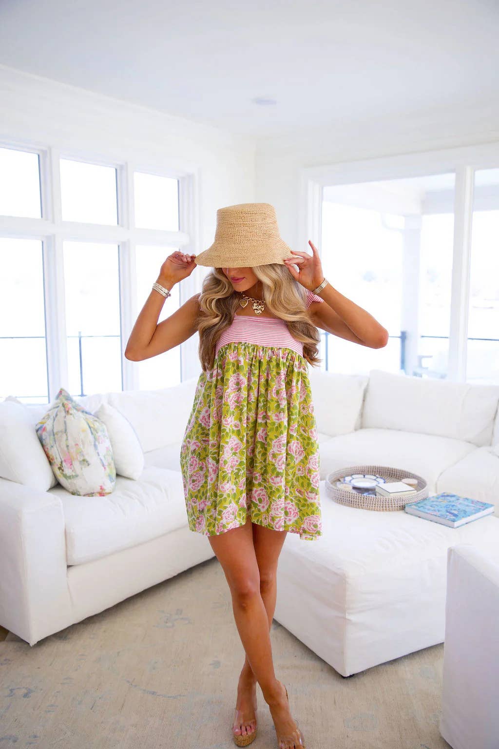 Rosa Clothing - Wholesale Dress - Women's - 2025 Odette floral sleeveless tie shoulder straps mini dress31