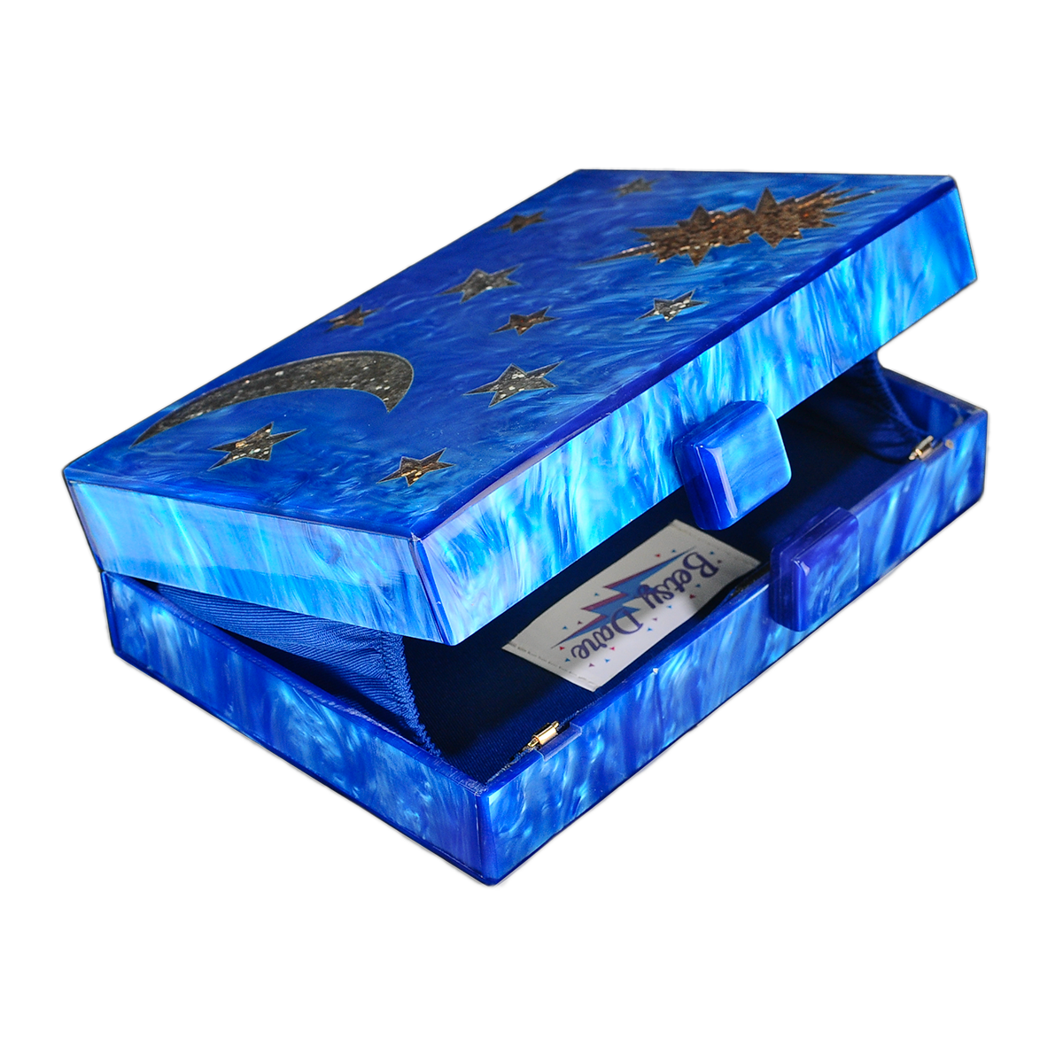 Betsy Dare - Wholesale Clutch Bag - Women's - Blue Stargazer Acrylic Cyndi Clutch1