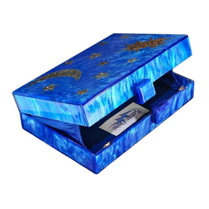 Betsy Dare - Wholesale Clutch Bag - Women's - Blue Stargazer Acrylic Cyndi Clutch1