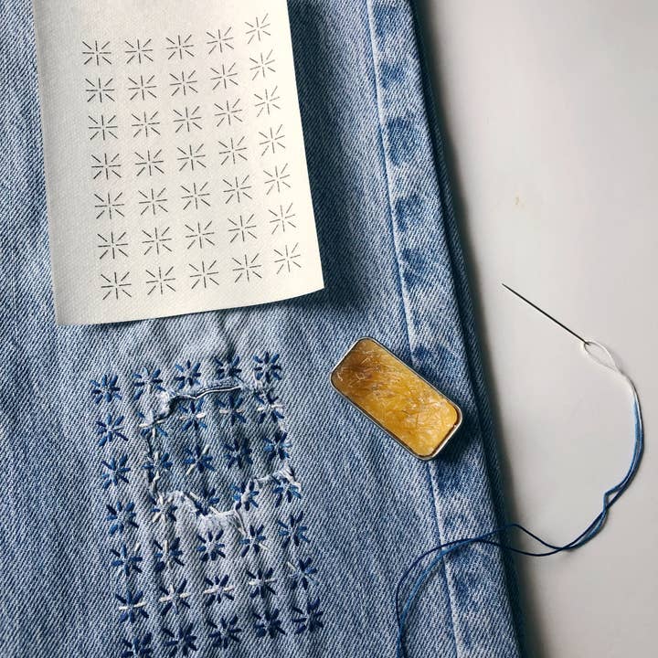 Wrenbirdarts - Wholesale Craft Sewing Kit - Washable Mending Patterns #1 Blue2