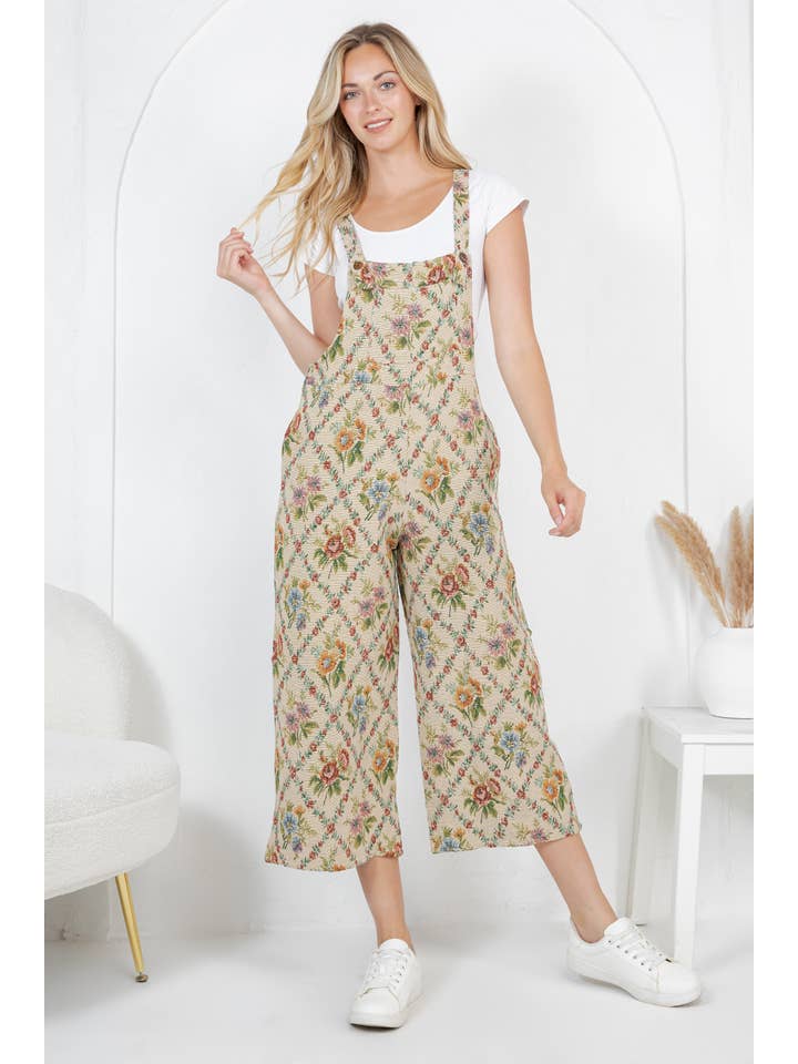 LA Soul - Wholesale Overalls - Women's - Floral Tapestry Wide Leg Overall3