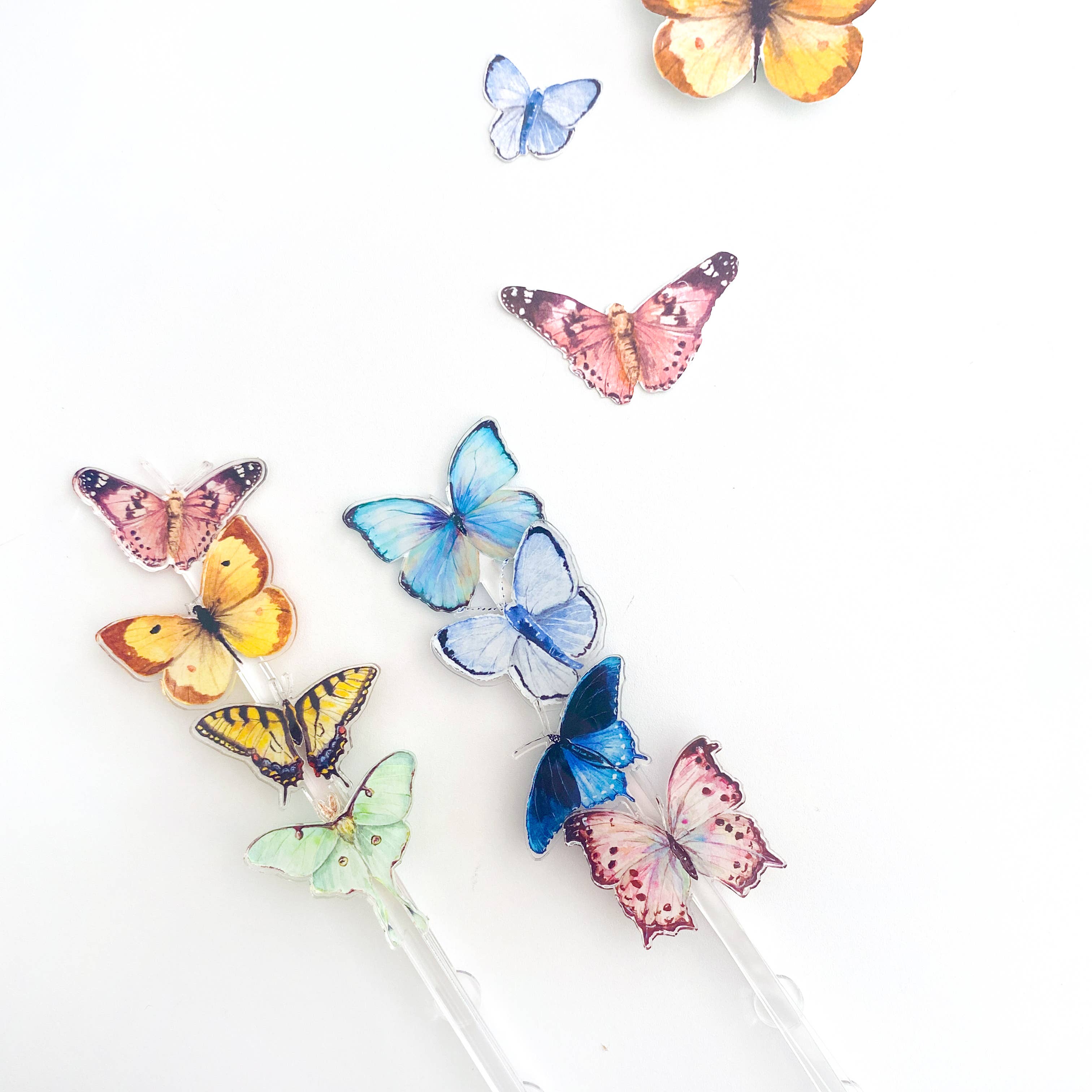 Cami Monet – wholesale Drink stirrer – Rainbow Butterflies Assorted Set Acrylic Stir Sticks3