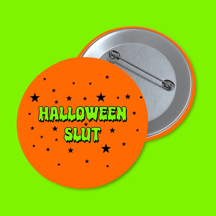halloween slut button for wholesale by The Witch Crafter
