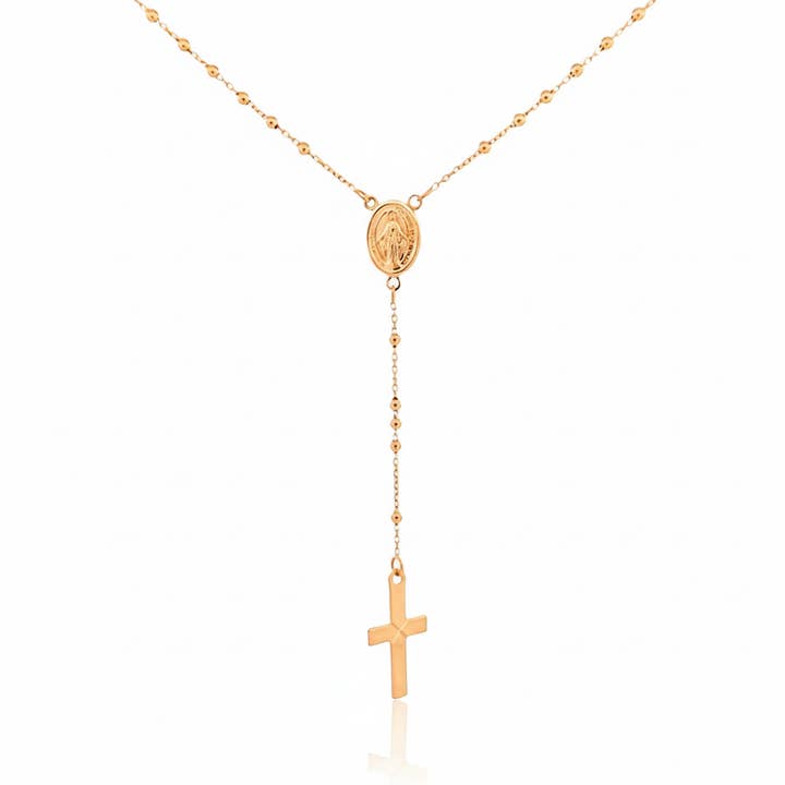 Rosenkranzkette aus 14 Karat Gold, 45 cm lang für den Großhandel von Guadalupe Gifts