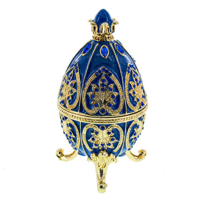 Blue Jewel Royal Inspired Easter Egg 4.5 Inches for wholesale by BestPysanky