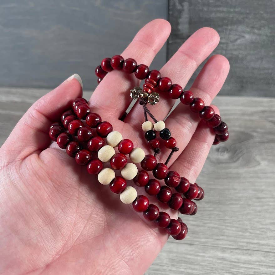 Keystone Crystals - Vente Collier de perles - Collier Mala en Bois avec Perles de Pouvoir – Bijoux de Yoga Abordables1
