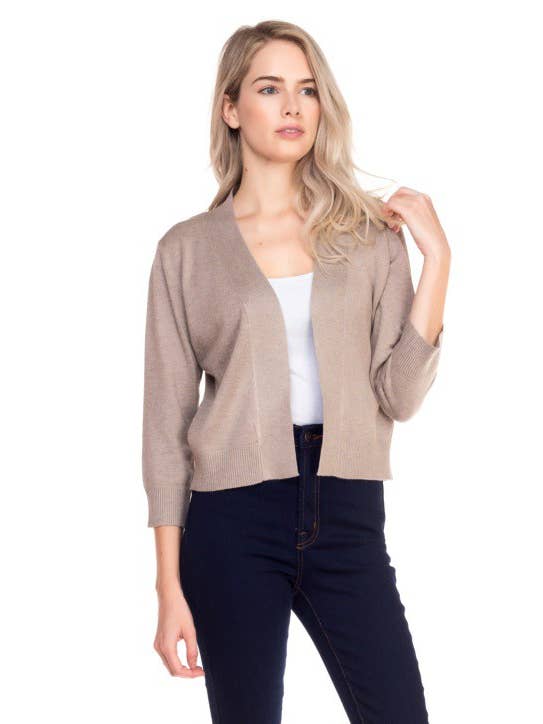 Newself Collection – Cardigan - Mulher por atacado – Cardigã básico de manga 3/4 aberta frontal leve4