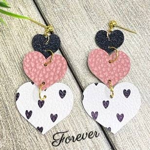 Heart Earrings | Monochrome Heart | Valentines Day Earrings for wholesale by Forever Bellissima