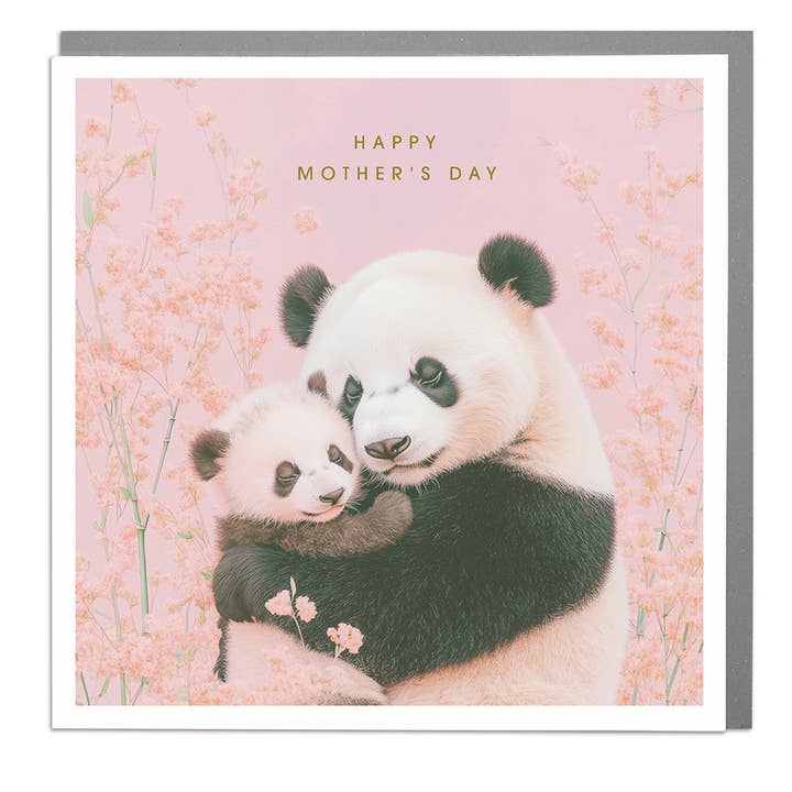 Pandas Mothers day Card by Lola Design for wholesale by Lola Design Ltd