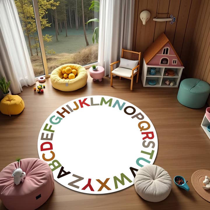 Alfombra Redonda ABC Colorida: Tapete de Juego para Guardería Infantil para venta al por mayor de Rugendary Trade LLC