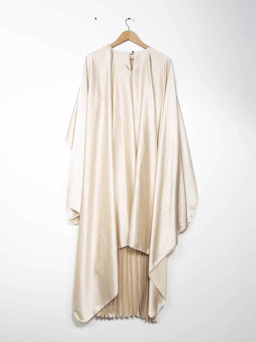 IDEAL OUTFIT - Vente Robe – femme - Abaya fluide plissée avec cape intégrée en satin ref:Y10214