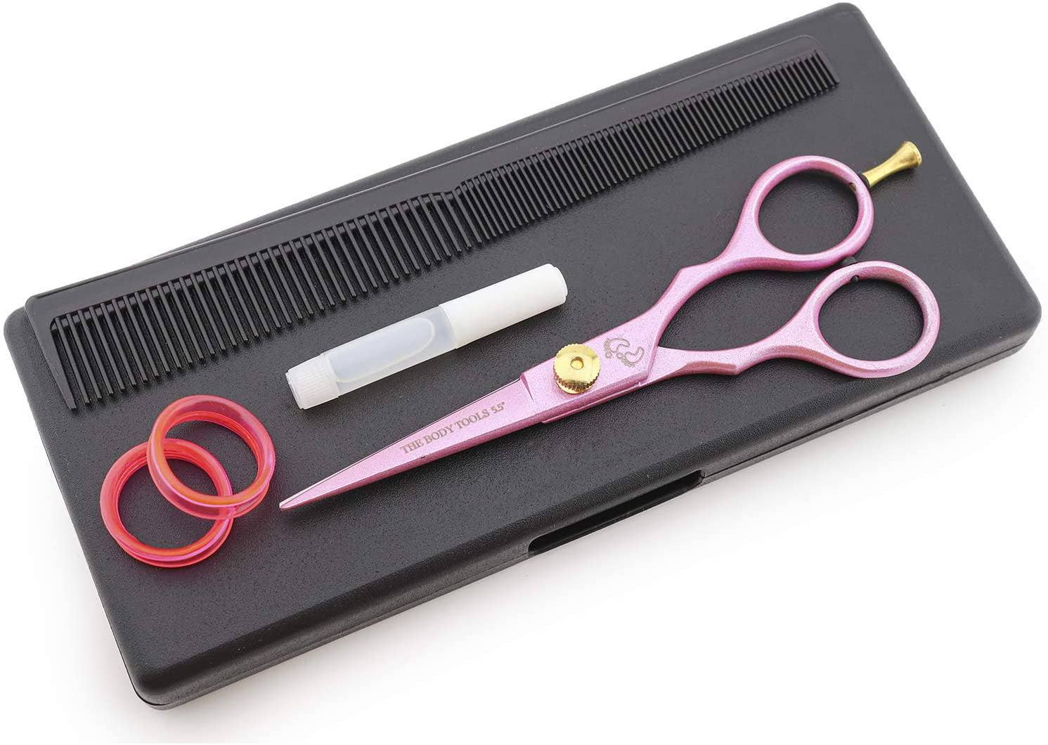 Haryali London – wholesale Hair scissors – Haryali Pink 5.5" Hair Cutting Salon Barber Scissors With Adjustable Screw2