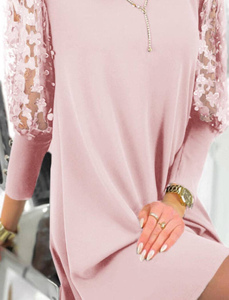 safistyle - Wholesale Dress - Women's - Floral Sleeve A-Line Mini Dress7