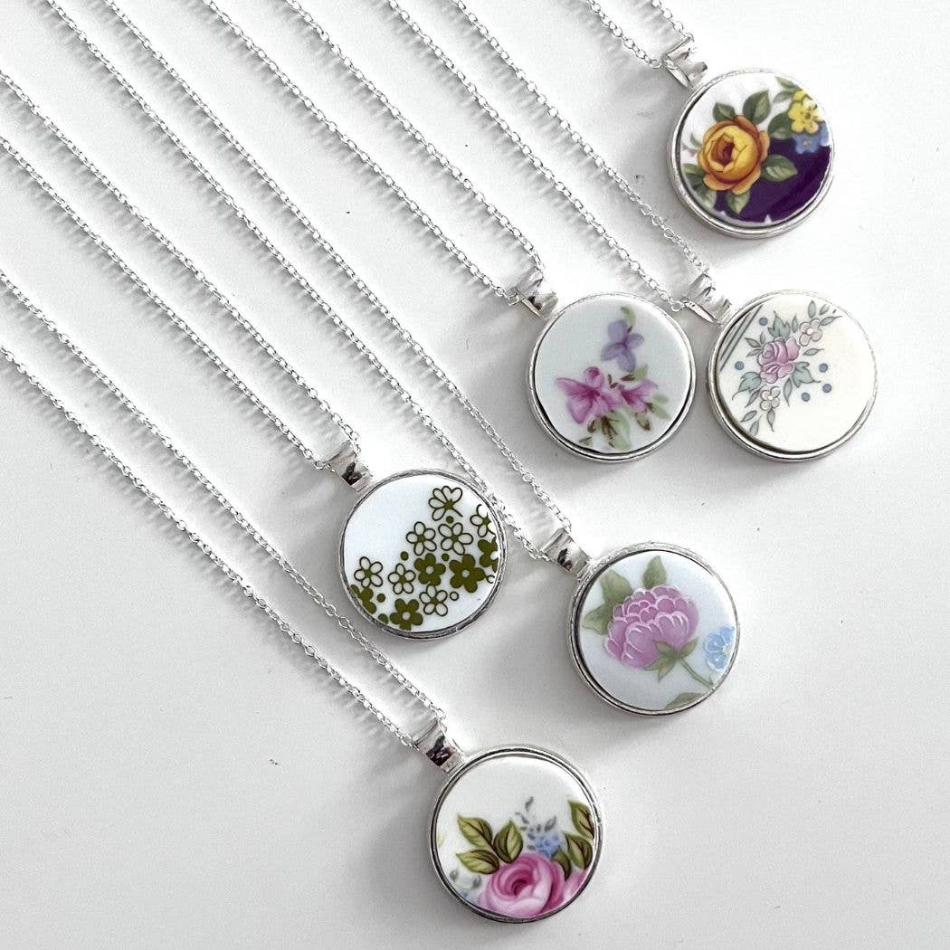 Soft Lavender - Wholesale Pendant/Charm Necklace - One of a Kind Pendant Necklace • Broken Plate Necklace1