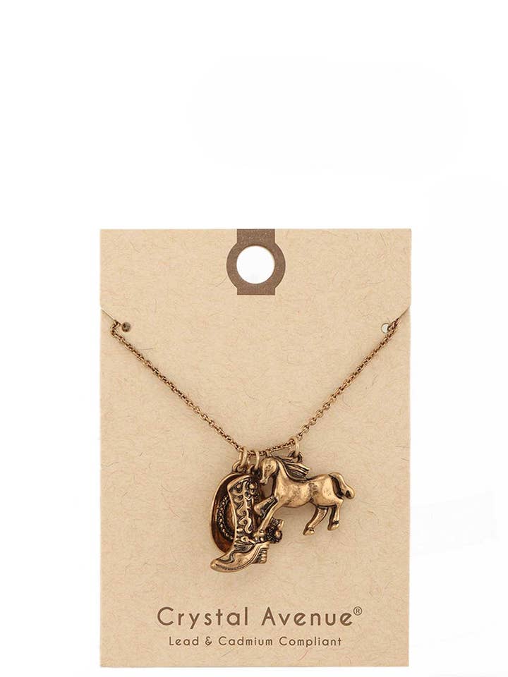 WESTERN TRIPLE PENDANT NECKLACE 17166 for wholesale by anbfashion