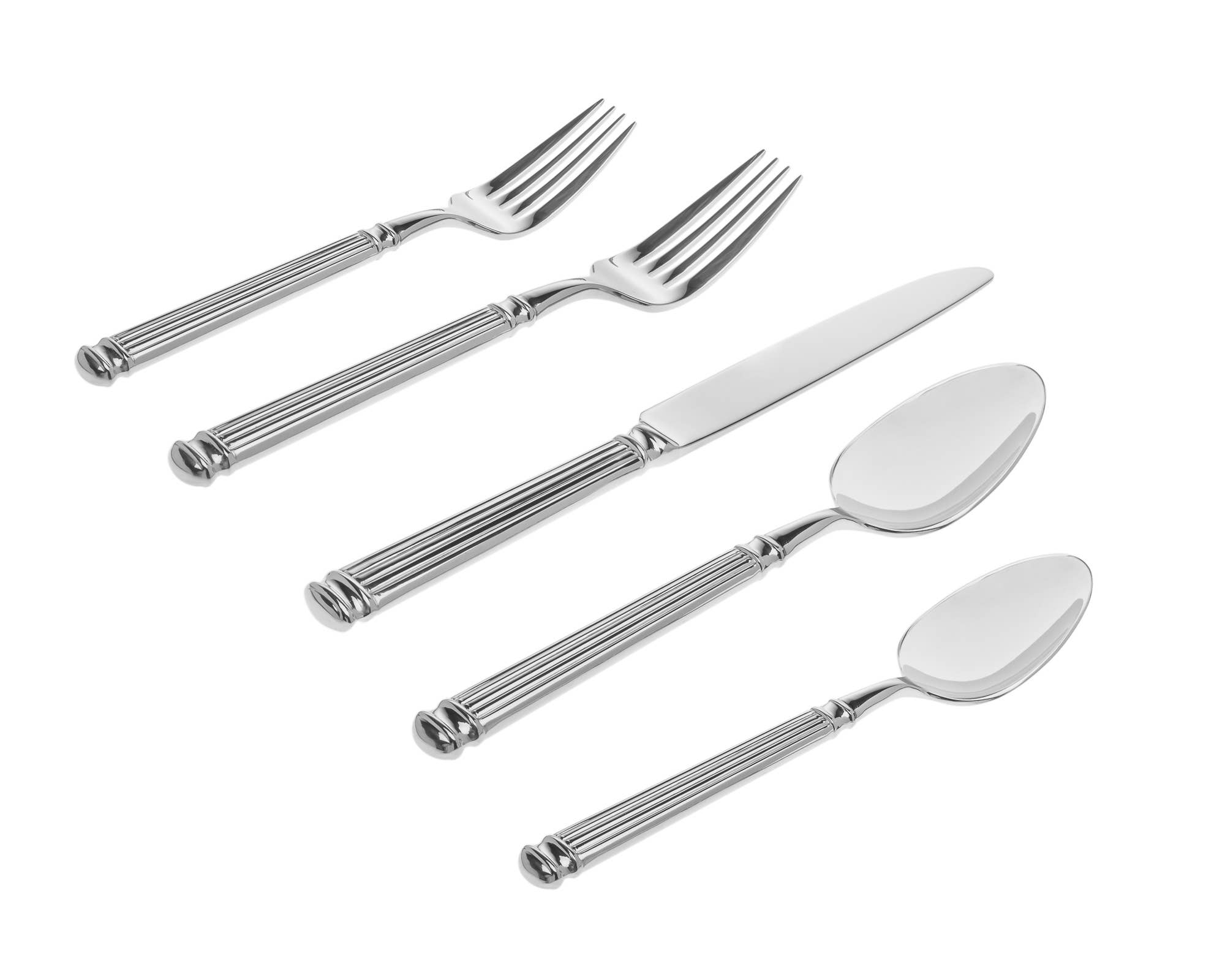 Ricci Argentieri - Wholesale Cutlery set - 18/10 Colonnade 45 Piece Mirror Finish Flatware Set