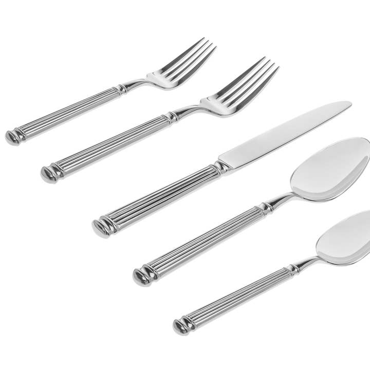Ricci Argentieri - Wholesale Flatware Set - 18/10 Colonnade 45 Piece Mirror Finish Flatware Set