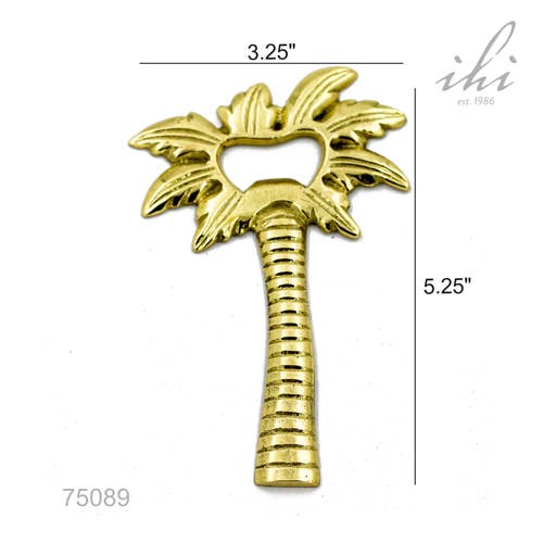India Handicrafts Inc - Vendita all'ingrosso Apribottiglie - Apribottiglie a forma di palma in ottone dorato