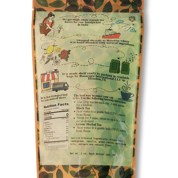 Trishnna Tea – Großhandel Loser Tee – Vanille-Hibiskus-Kräutertee - 2 OZ5