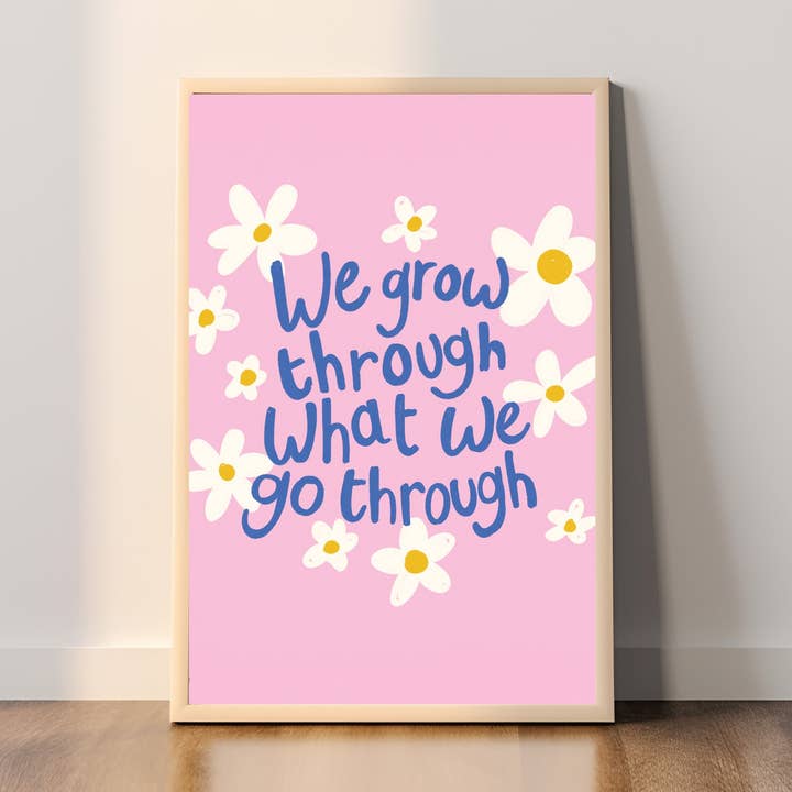 Inspirerande rosa prästkrage-tryck, Motiverande A4-tryck för wholesale av Memelou