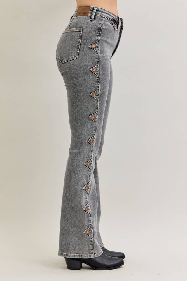 GRY HW Bootcut Western Side Seam & Coin Pkt Detail for wholesale on Faire7