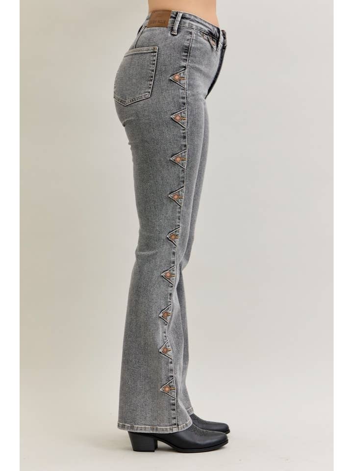 GRY HW Bootcut Western Side Seam & Coin Pkt Detail for wholesale on Faire7