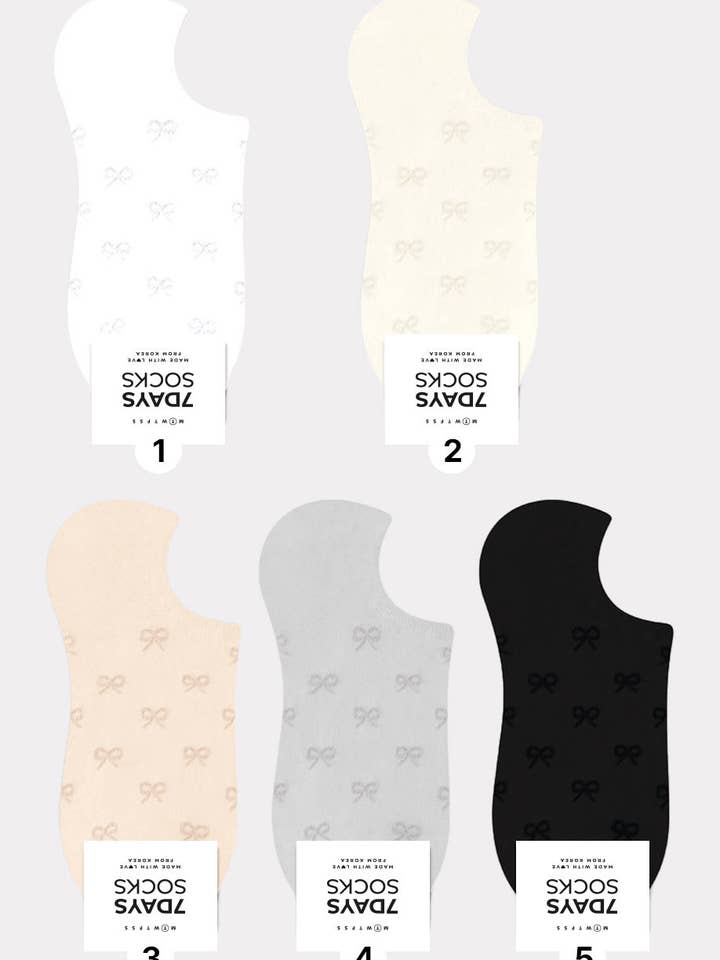 Women's Crew Bow Ribbon Non- Slip Ankle Socks for wholesale by 7DAYSSOCKS
