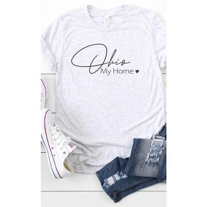 Ohio my home Plus Size graphic tee for wholesale by Kissed Apparel