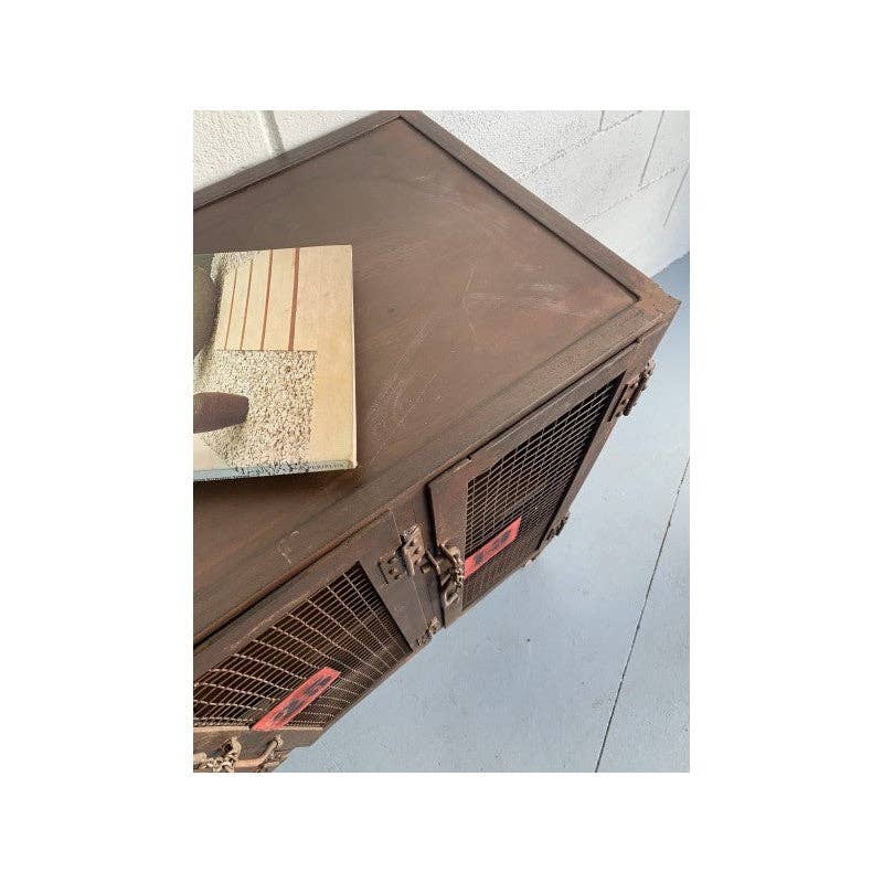 Paloma Black (Casa Natura Design, S.L.) - Wholesale Cabinet - Metal Cabinet 4 Doors 8 Shelves Retro Mesh Doors With1